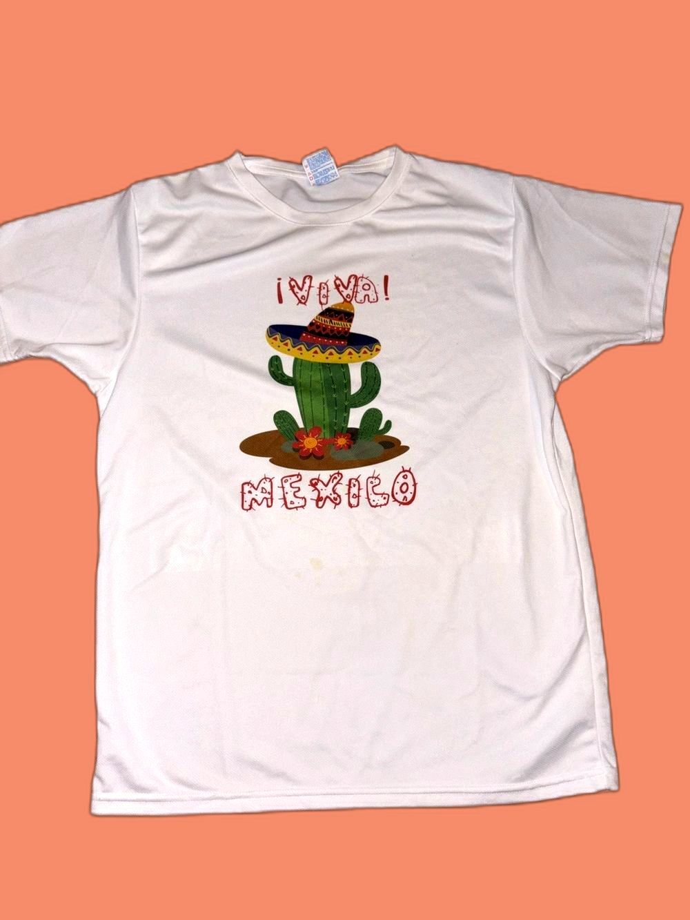 White 'Viva Mexico' Cactus Graphic Tee